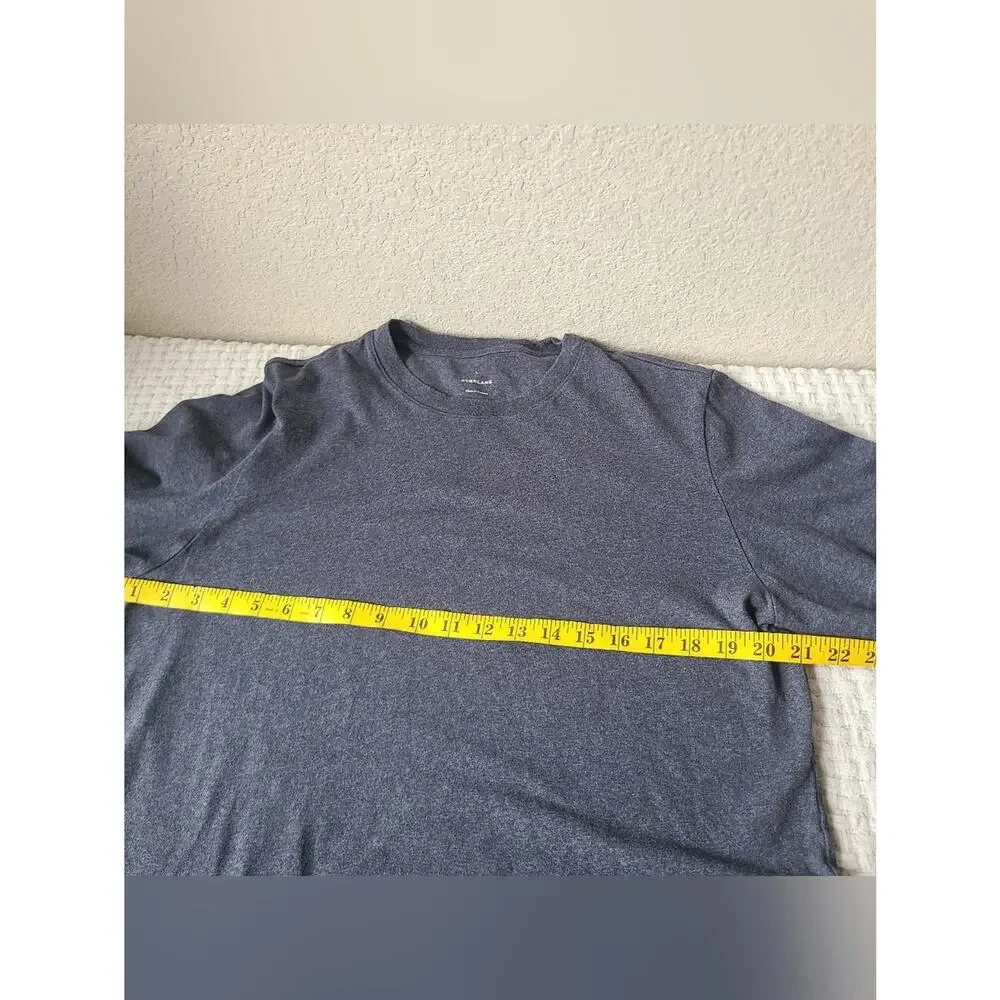 Everlane Classic Men's Crewneck T-Shirt in Heather Navy Blue Size L - Picture 6 of 9